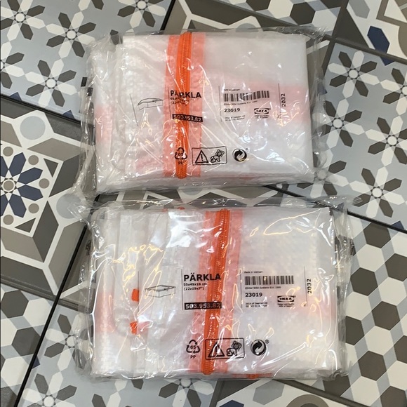 IKEA Other - IKEA PÄRKLA Storage Bags with Orange Zipper